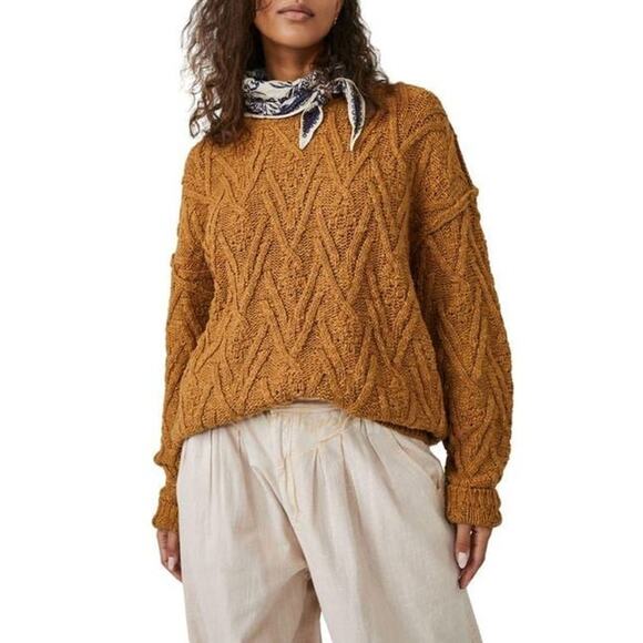 Free People Isla Cable Stitch Tunic Sweater NWT - Picture 2 of 5